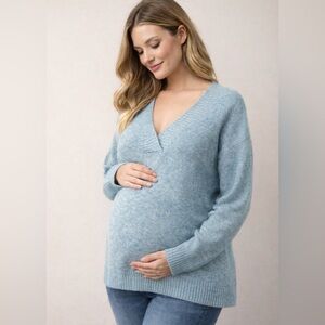 HATCH Wool Blend V-Neck Sweater | Size 1 | Cozy Maternity Essential